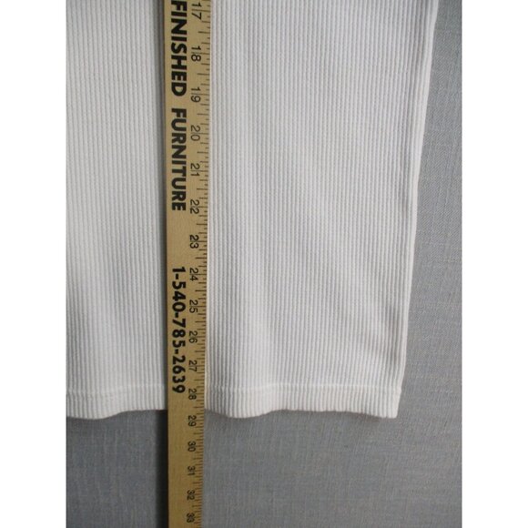 Woman Within White Short Sleeve Ribbed Knit T-Shirt L 18/20 Made In Taiwan - Picture 5 of 7